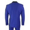 Paul Andrew Regent Blue - Mens 3 Piece Blue Black Satin Tuxedo Dinner Suit Tailored Fit Wedding Prom Groom