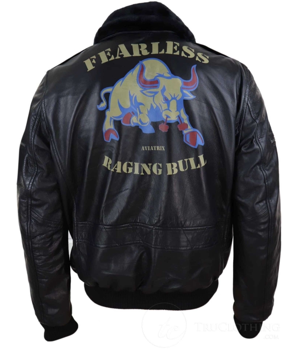 Mens Classic Real Leather Bomber Jacket