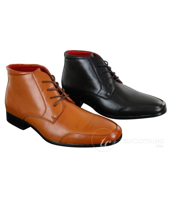 Rossellini Aldo Mens Laced Chelsea Dealer Ankle Boots Tan Brown Black Smart Casual Leather