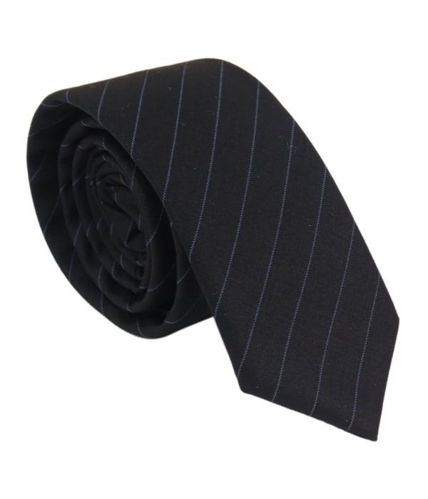 Mens Tie and Hankie Set - Black Stripe STZ42, One Size