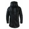 Mens Real Shearling Sheepskin 3/4 Hood Duffle Jacket Black Fur Warm Winter
