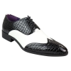 Mens Faux Croc Skin Black & White Shoes