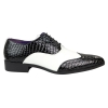 Mens Faux Croc Skin Black & White Shoes