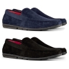 Mens Suede Square Toe Slip On Shoes