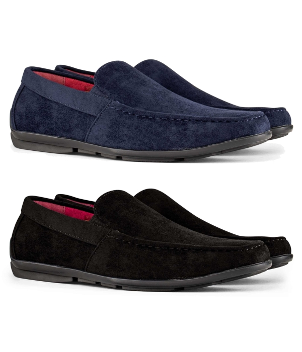 Mens Suede Square Toe Slip On Shoes
