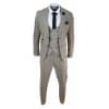 Mens Beige Navy Check Suit