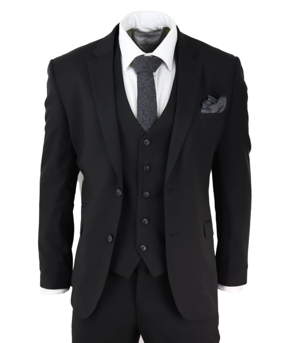 Mens Black 3 Piece Suit
