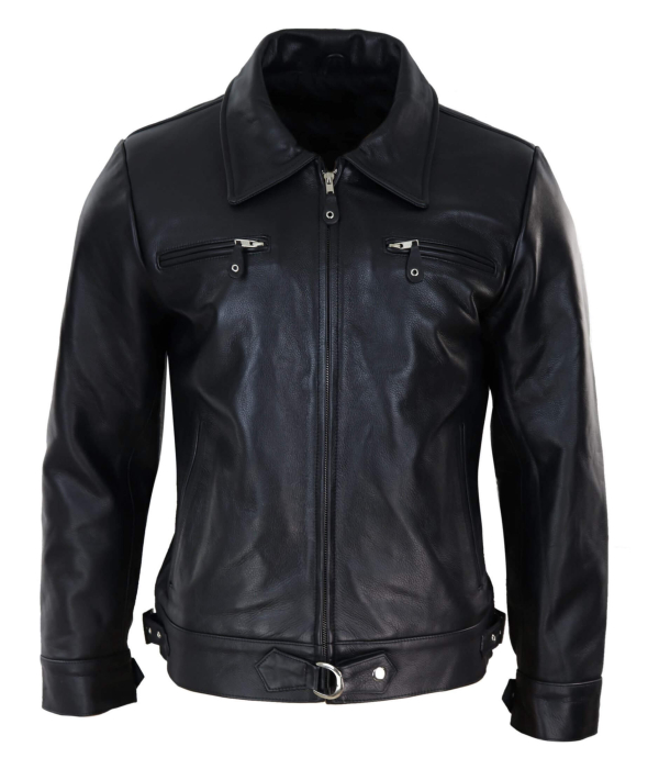 Mens Classic Black-Brown Leather Jacket