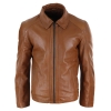 Real Leather Soft Nappab Tan Mens Jacket