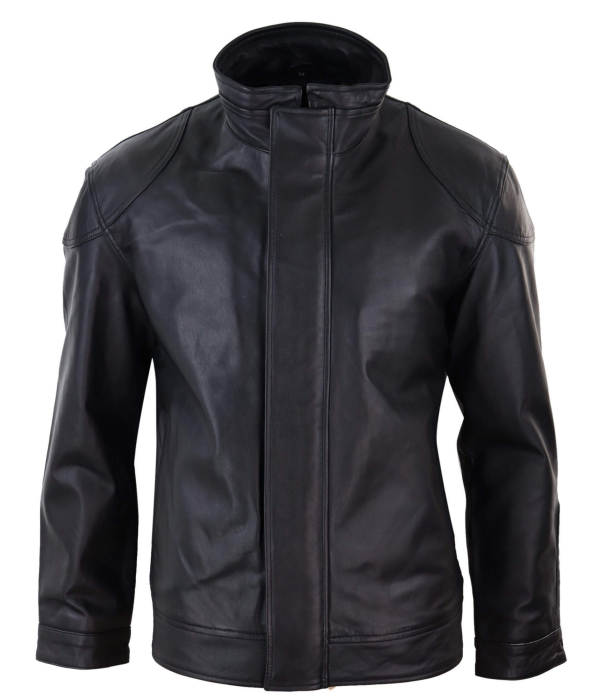 Real Leather Mens Black Soft Jacket