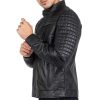 Real Lamb Leather Motorcycle Black Tailored Fit Jacket for Men Beckham - B205