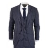 Navy-Blue Graph Check 3 Piece Suit - RK20-02