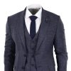 Navy-Blue Graph Check 3 Piece Suit - RK20-02