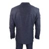 Navy-Blue Graph Check 3 Piece Suit - RK20-02