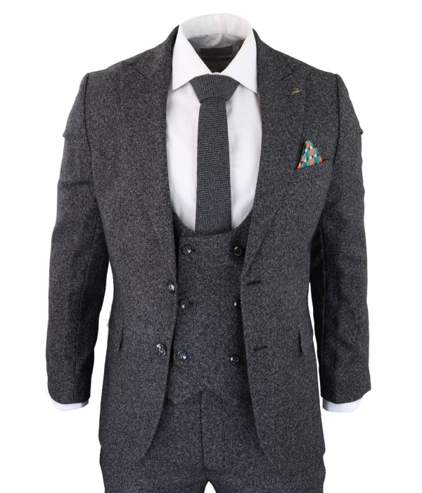 Men's Charcoal-Grey 3 Piece Suit