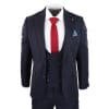 Men's Navy Herringbone 3 Piece Suit