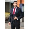 Men's Navy Herringbone 3 Piece Suit
