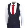 Men's Navy Herringbone 3 Piece Suit