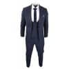 Men's Navy Check 3 Piece Suit