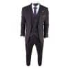 Men's Plum Herringbone Tweed 3 Piece Suit