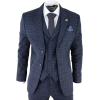 Men's Blue Tartan Check 3 Piece Suit