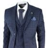 Men's Blue Tartan Check 3 Piece Suit