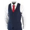 Men's 3 Piece Navy-Blue Slim Fit Suit with Wine Trim
