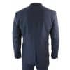 Men's 3 Piece Navy-Blue Slim Fit Suit with Wine Trim