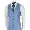Mens Light Blue Sky 3 Piece Suit Classic Stitch Wedding Summer Prom Classic