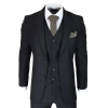 Mens Classic Black 3 Piece Suit Slim Fit Vintage Retro 2 Button Smart Formal