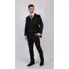 Mens Classic Black 3 Piece Suit Slim Fit Vintage Retro 2 Button Smart Formal