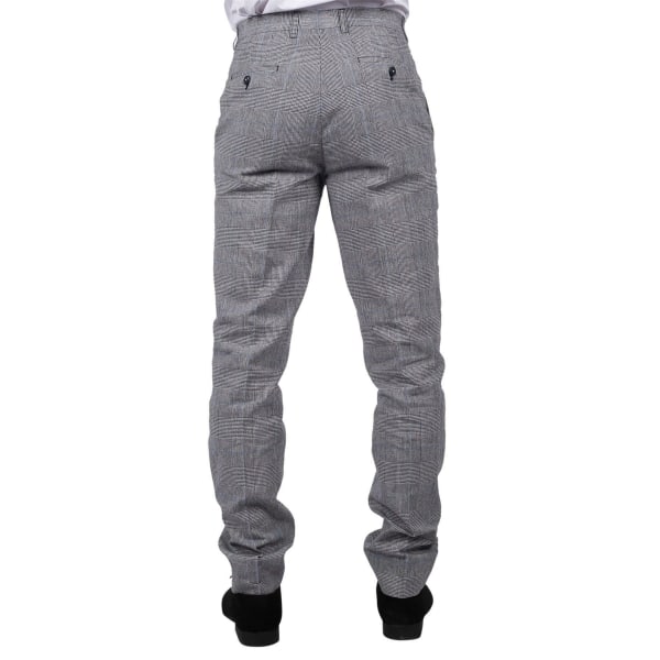 Arriga - Men's Grey Blue Check Trousers
