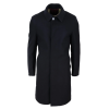 Mens Long Black Wool Overcoat
