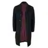 Mens Long Black Wool Overcoat