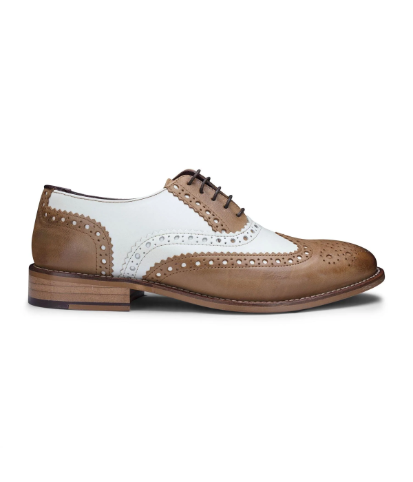 Mens Real Leather Vintage Shoes Brogues 1920s Suede Tweed Laced Shoes Smart Formal