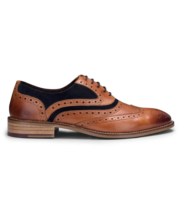 Mens Real Leather Vintage Shoes Brogues 1920s Suede Tweed Laced Shoes Smart Formal