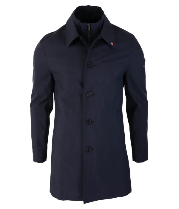 Mens Brando Navy Overcoat