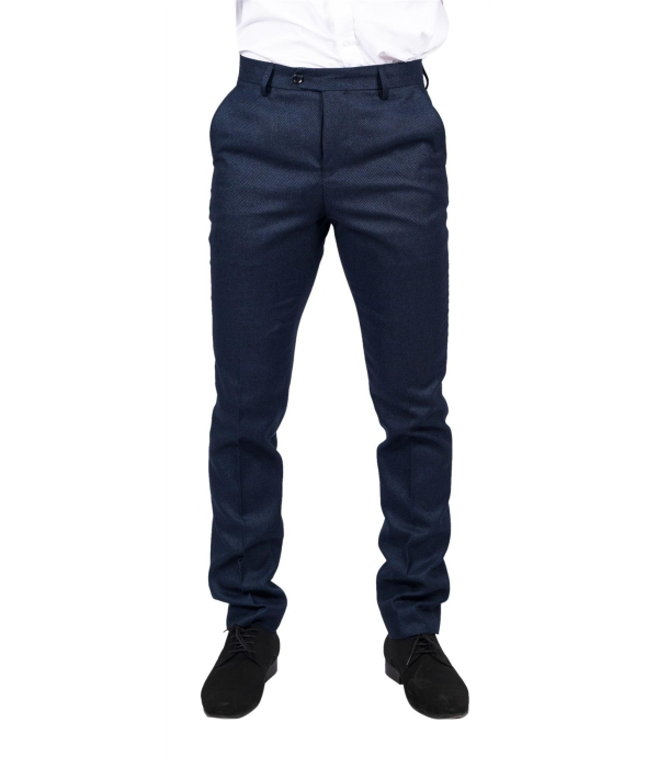 Arthur - Men's Birdseye Navy Trousers