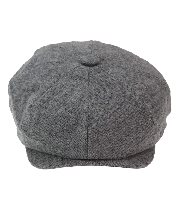 Mens 8 Panel Newsboy Cap - Cavani Martez - Dark Grey