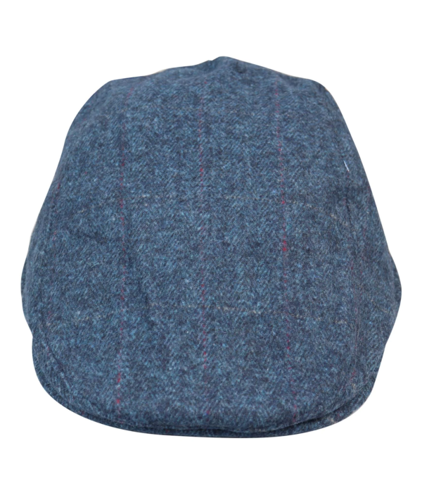 Mens Grandad Baker Flat Blue Cap 8 Panel Tweed Vintage Classic Smart Casual 1920s