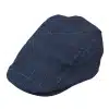 Mens Grandad Baker Flat Navy Cap 8 Panel Tweed Vintage Classic Smart Casual 1920s
