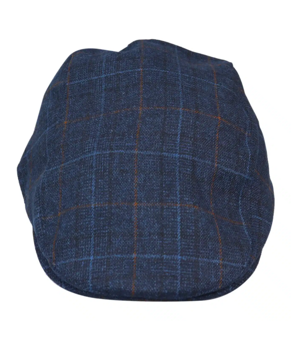 Mens Grandad Baker Flat Navy Cap 8 Panel Tweed Vintage Classic Smart Casual 1920s