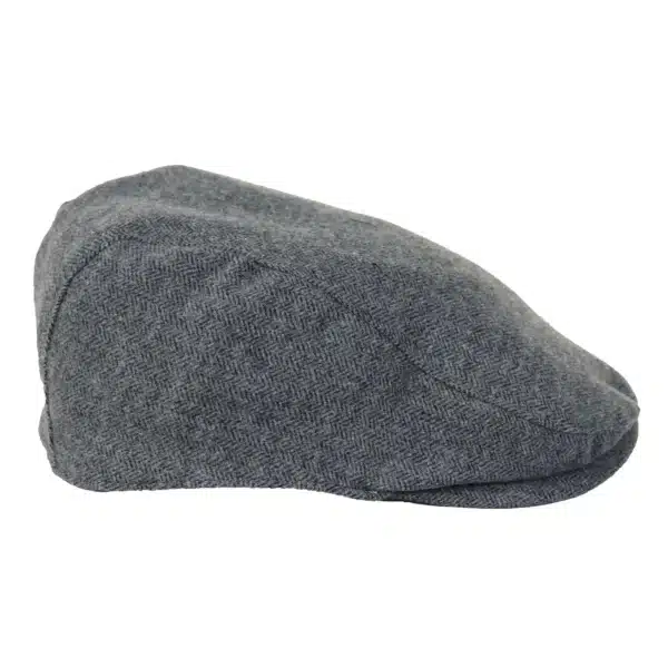 Mens Flatcap Hat Baker Boy 8 Panel Grandad Tweed Herringbone Grey Vintage