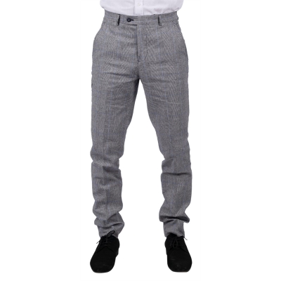 Arriga - Men's Grey Blue Check Trousers