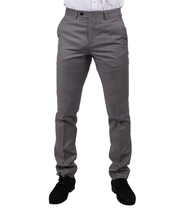 Mens Light Grey Trousers Classic Stitch Wedding Summer Prom Classic Grooms