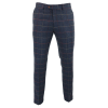 Mens Navy Blue Wine Trousers Check Herringbone Tweed Vintage New Marc Darcy