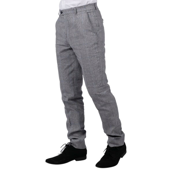 Arriga - Men's Grey Blue Check Trousers