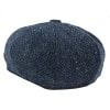 Mens Herringbone Blue Tweed 8 Panel Cap