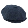 Mens Herringbone Blue Tweed 8 Panel Cap