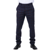 Kenneth - Men's Navy Tweed Check Trousers